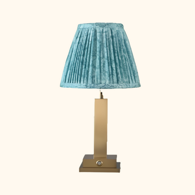 Philia rechargable table lamp with green flowers lampshade