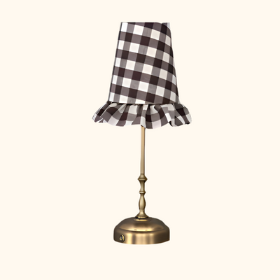 Freddie tablelamp brown check ruffle