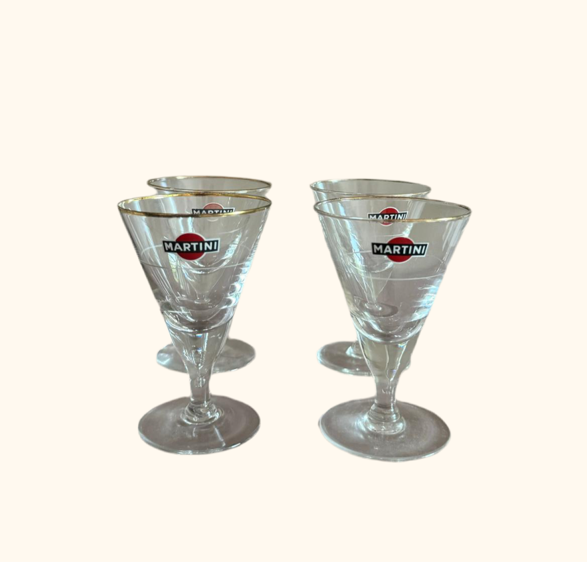 Set of 4 vintage Martini glasses