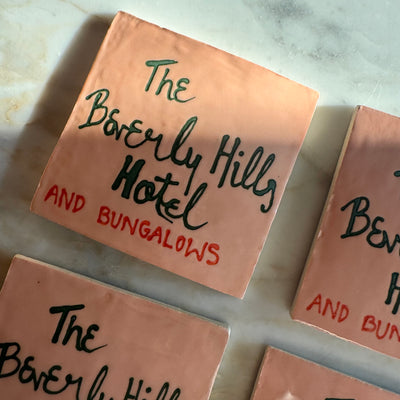 ‘The beverly hills hotel’ ceramic coaster - back soon