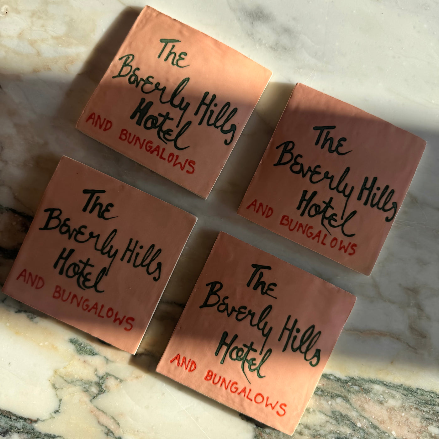 ‘The beverly hills hotel’ ceramic coaster - back soon