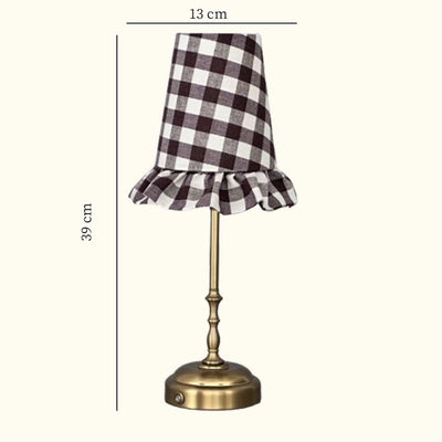 Freddie tablelamp brown check ruffle