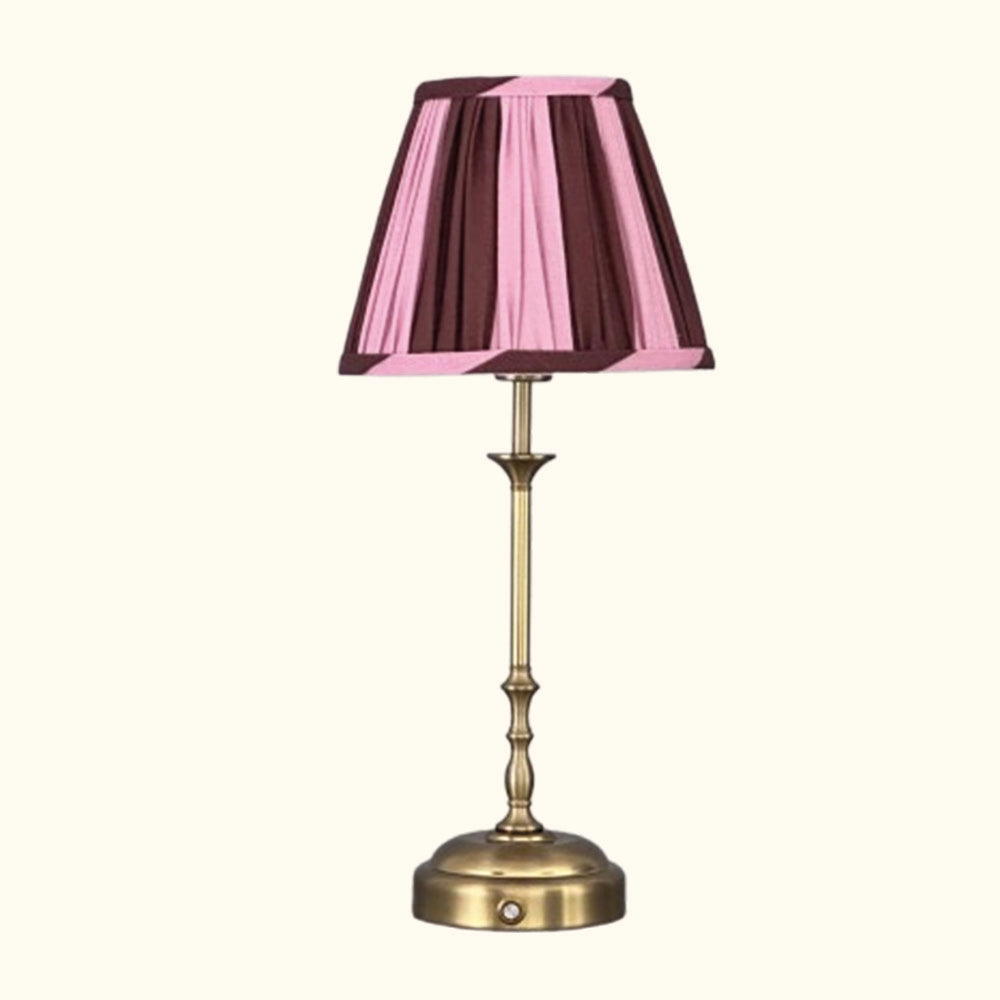 Freddie tablelamp pink/brown stripes