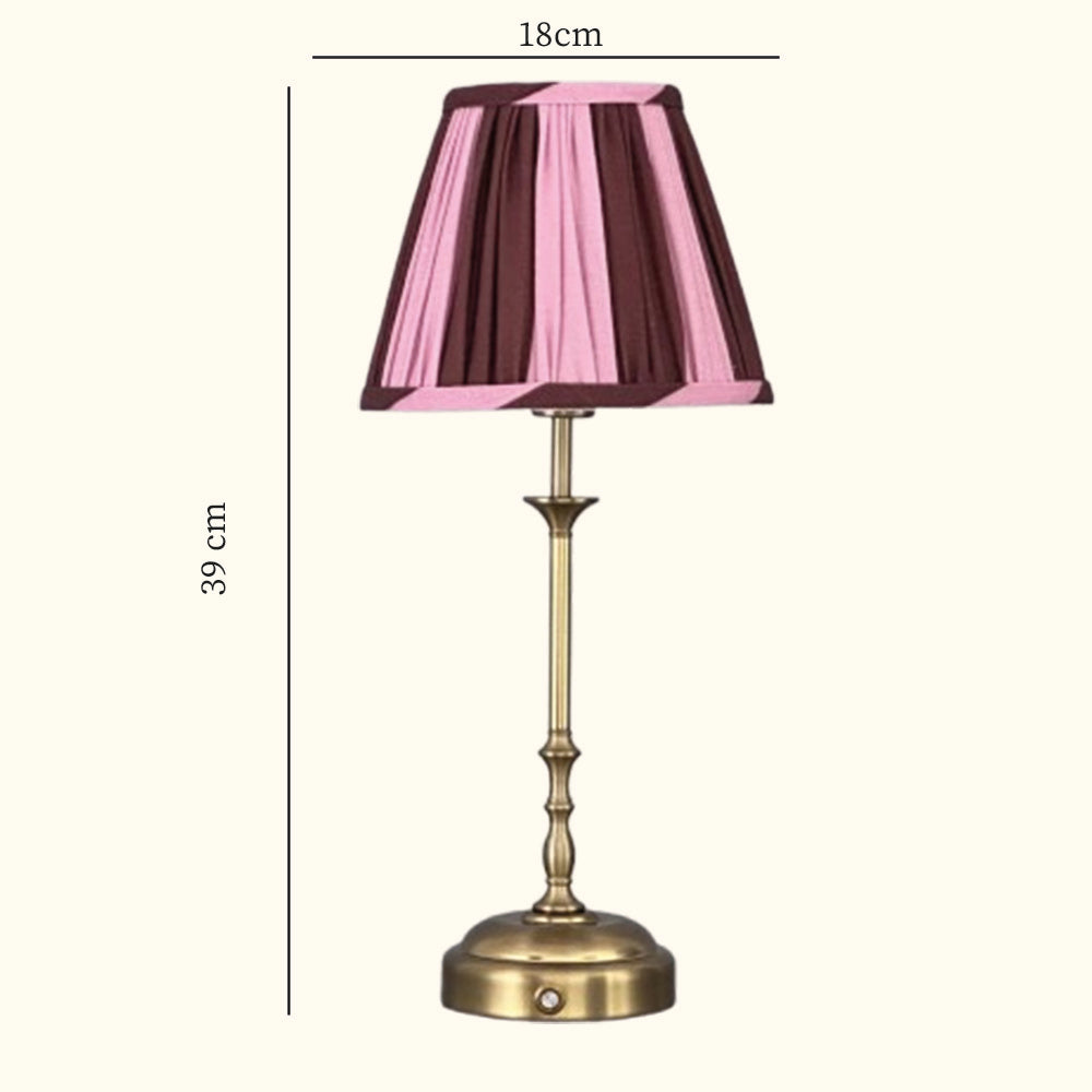 Freddie tablelamp pink/brown stripes