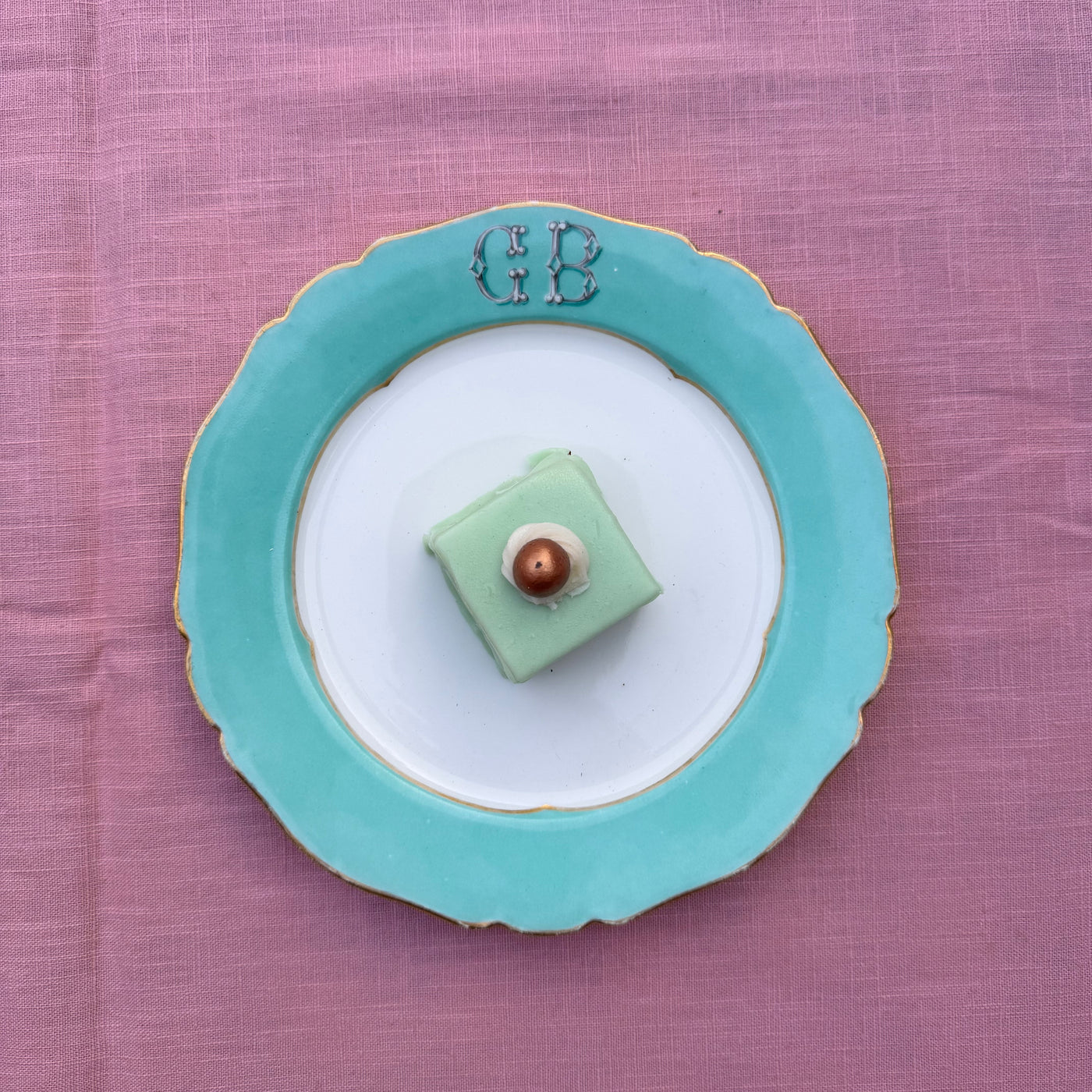 Vintage GB monogram breakfast plate