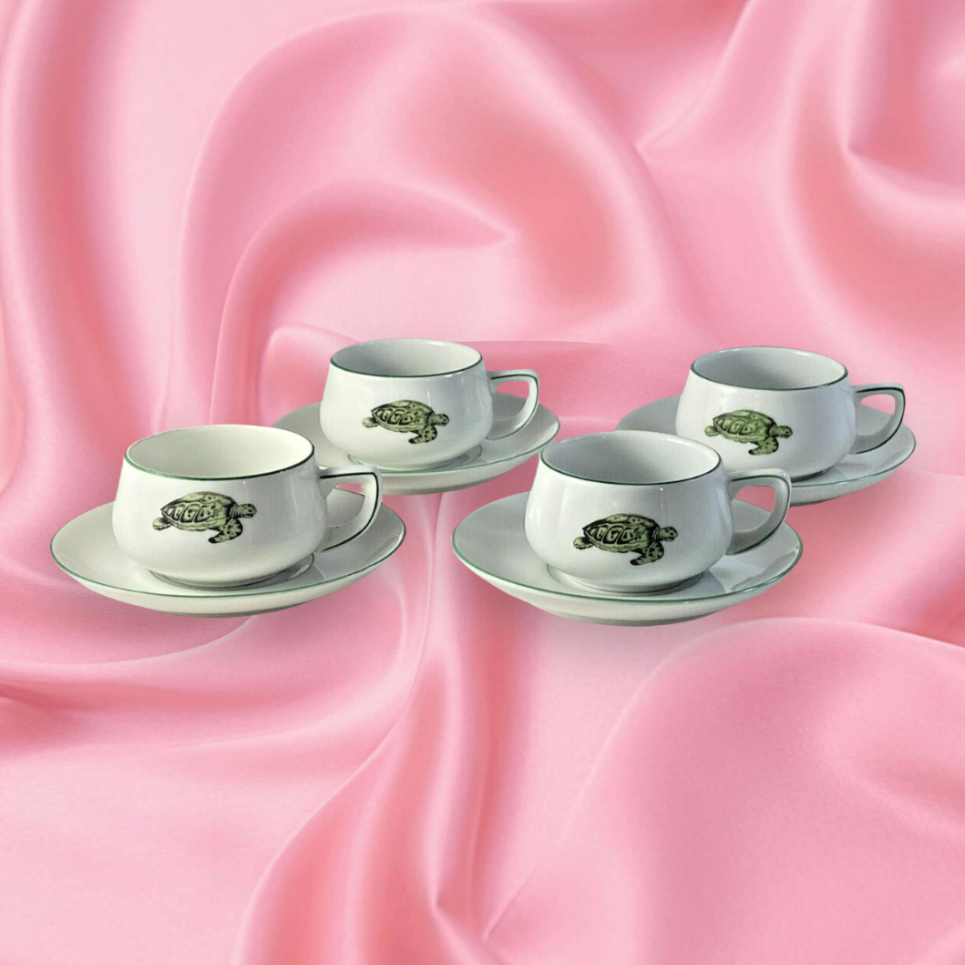 Set of 4 vintage thomas lacroix turtle coffee saucers