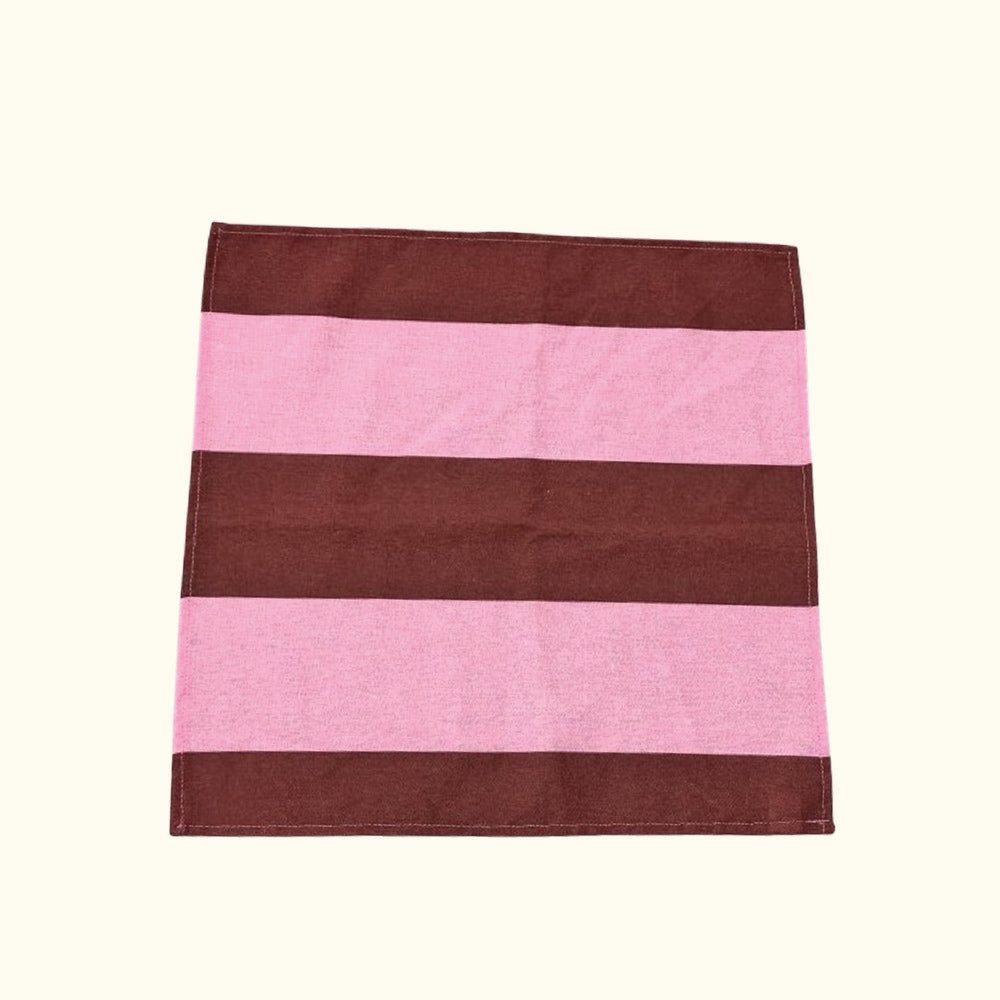 Set of 4 Nina napkins pink/brown stripe