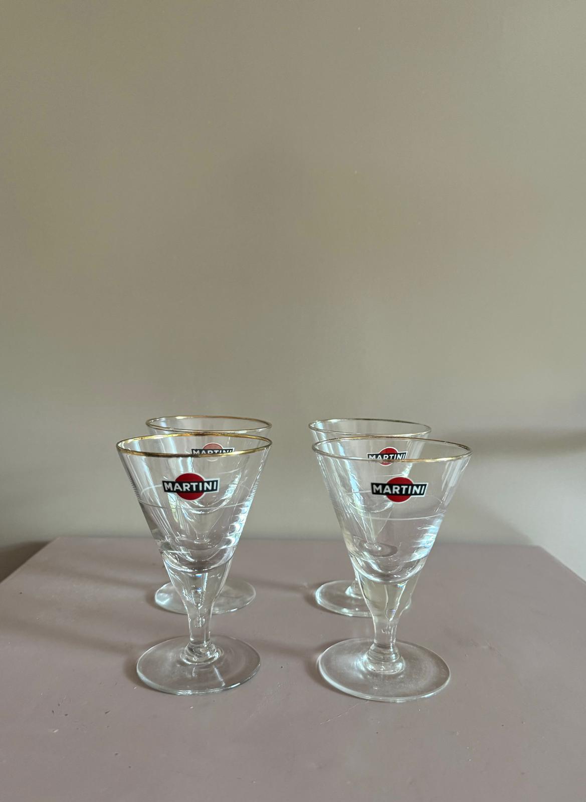 Set of 4 vintage Martini glasses