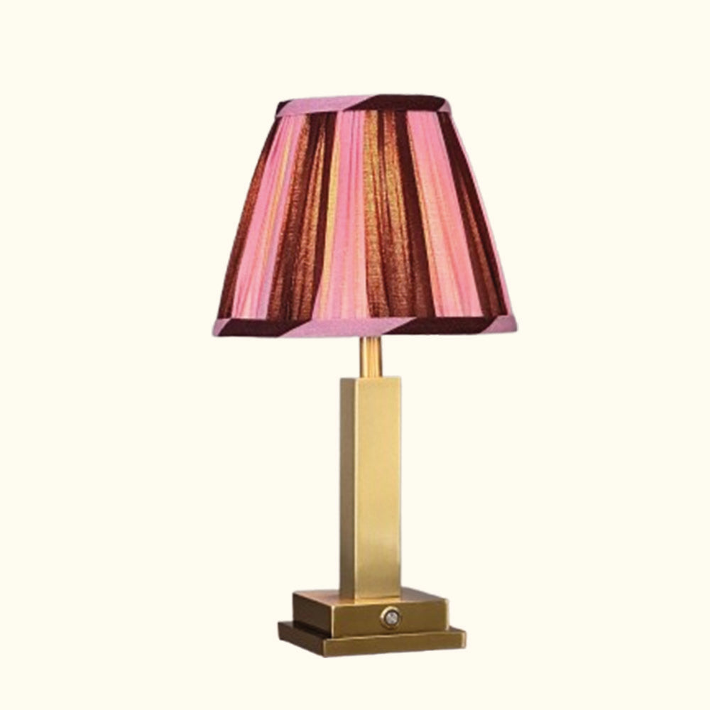 Philia tablelamp pink/brown stripes