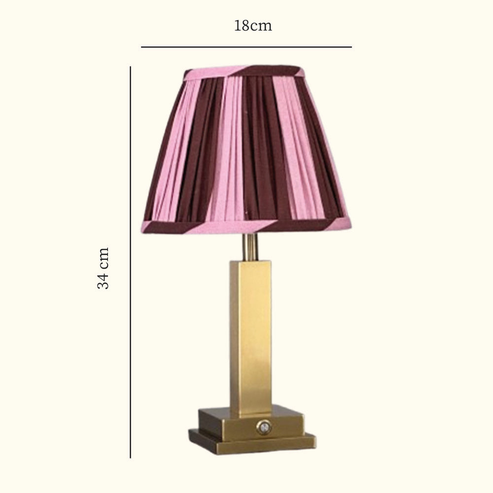 Philia tablelamp pink/brown stripes