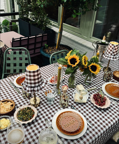 Tony Tablecloth brown gingham